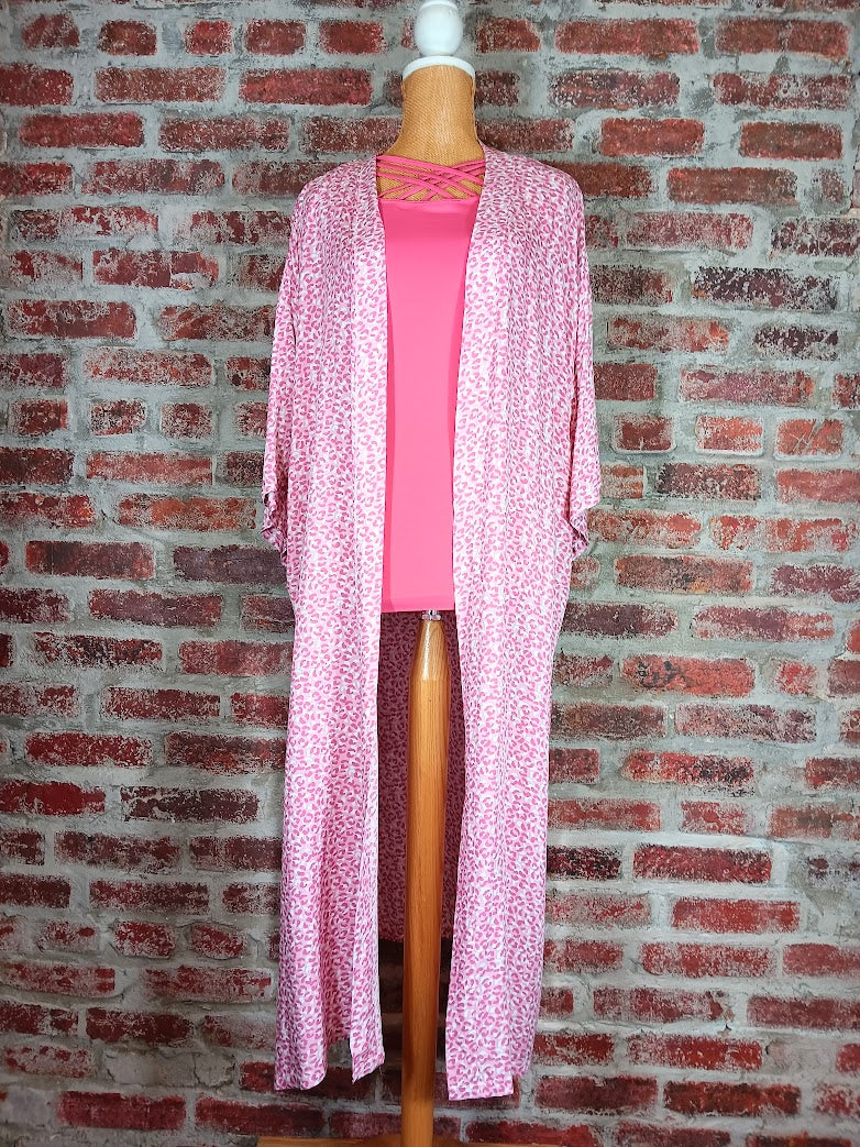 Pink Leopard Duster