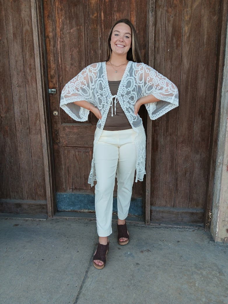 Black/White Lace Cardigan