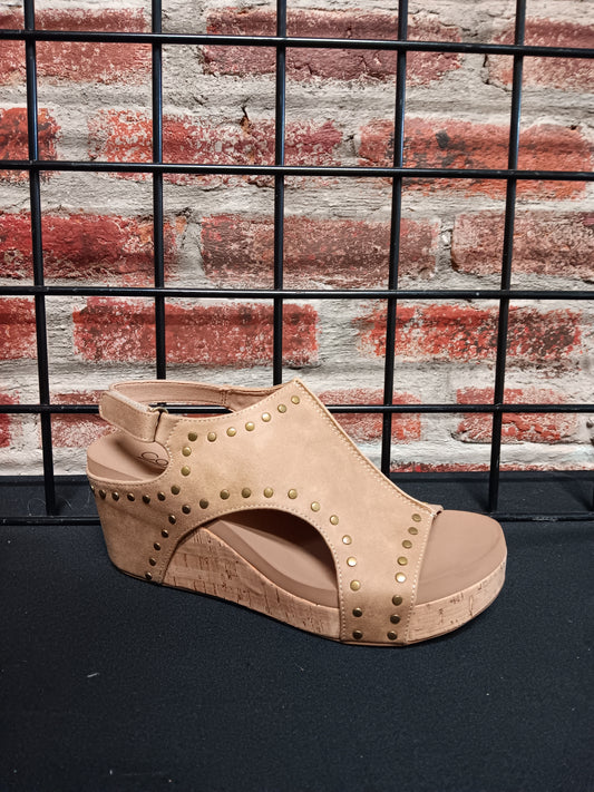 Taupe Studded Wedge