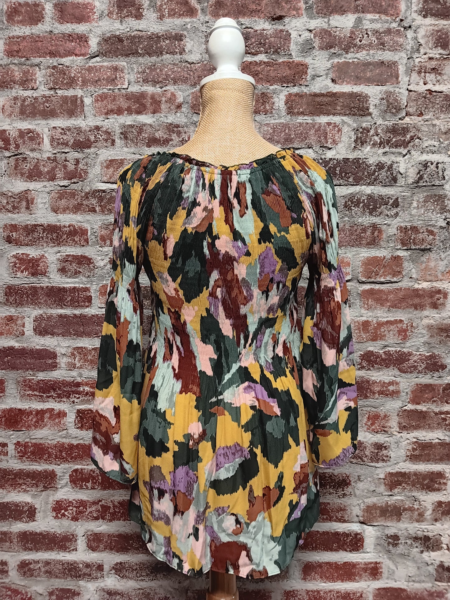 Multicolor Pattern 3/4 Sleeve Blouse