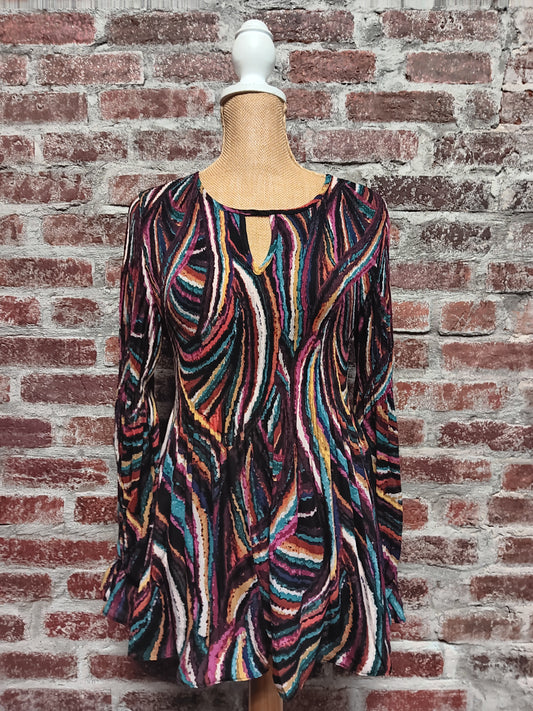 Multicolored Swirl Long Sleeve Blouse