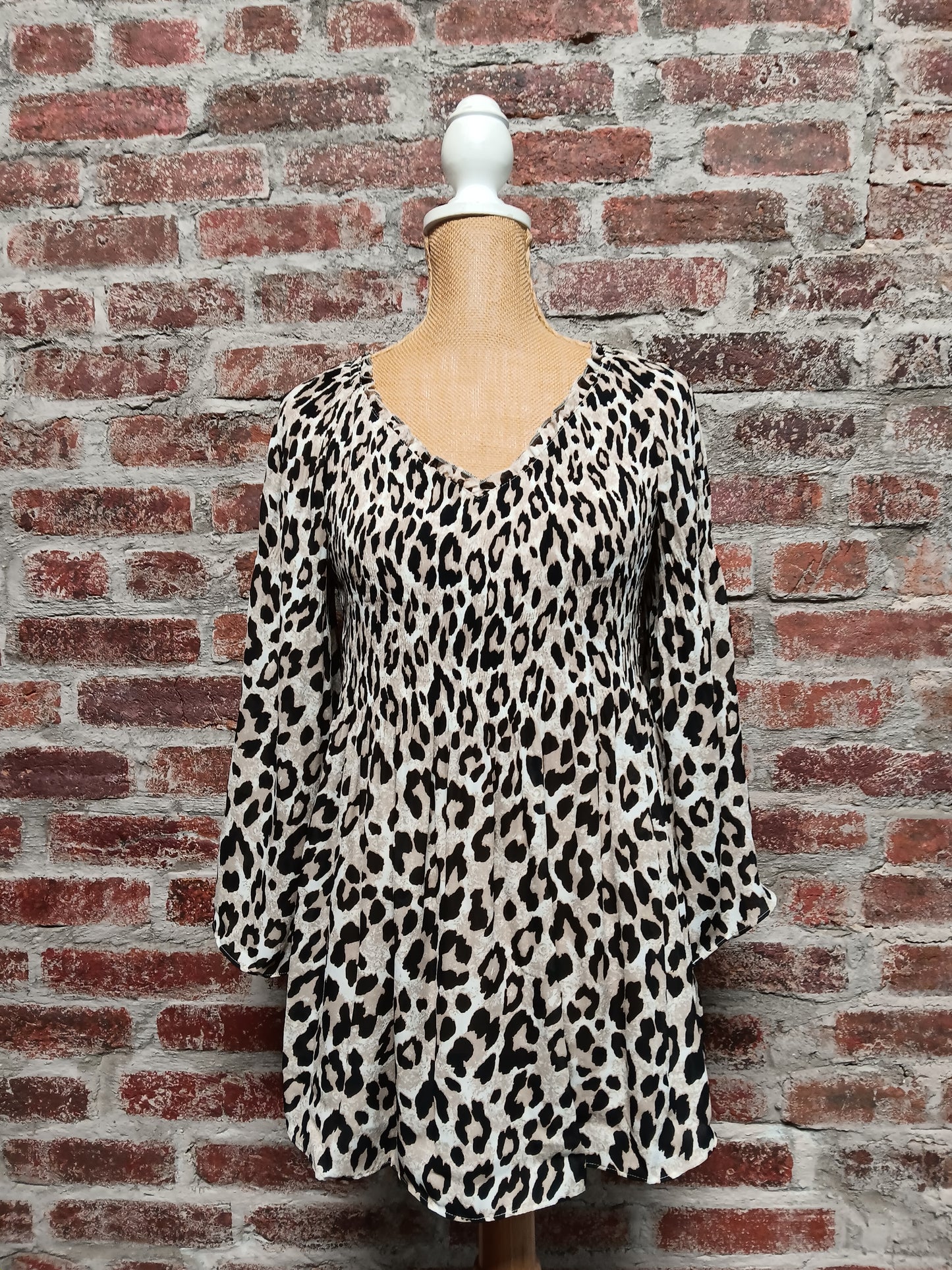 Leopard Print 3/4 Sleeve Blouse