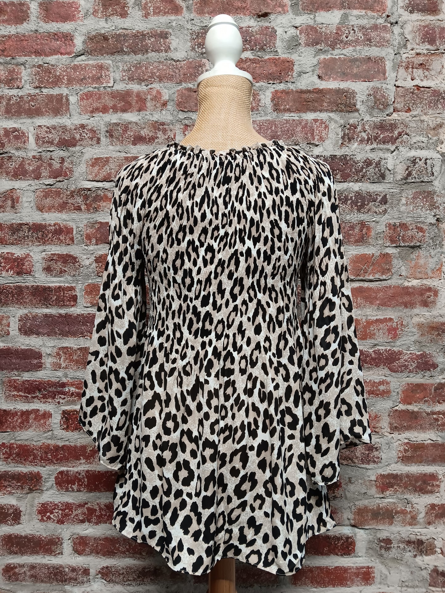 Leopard Print 3/4 Sleeve Blouse