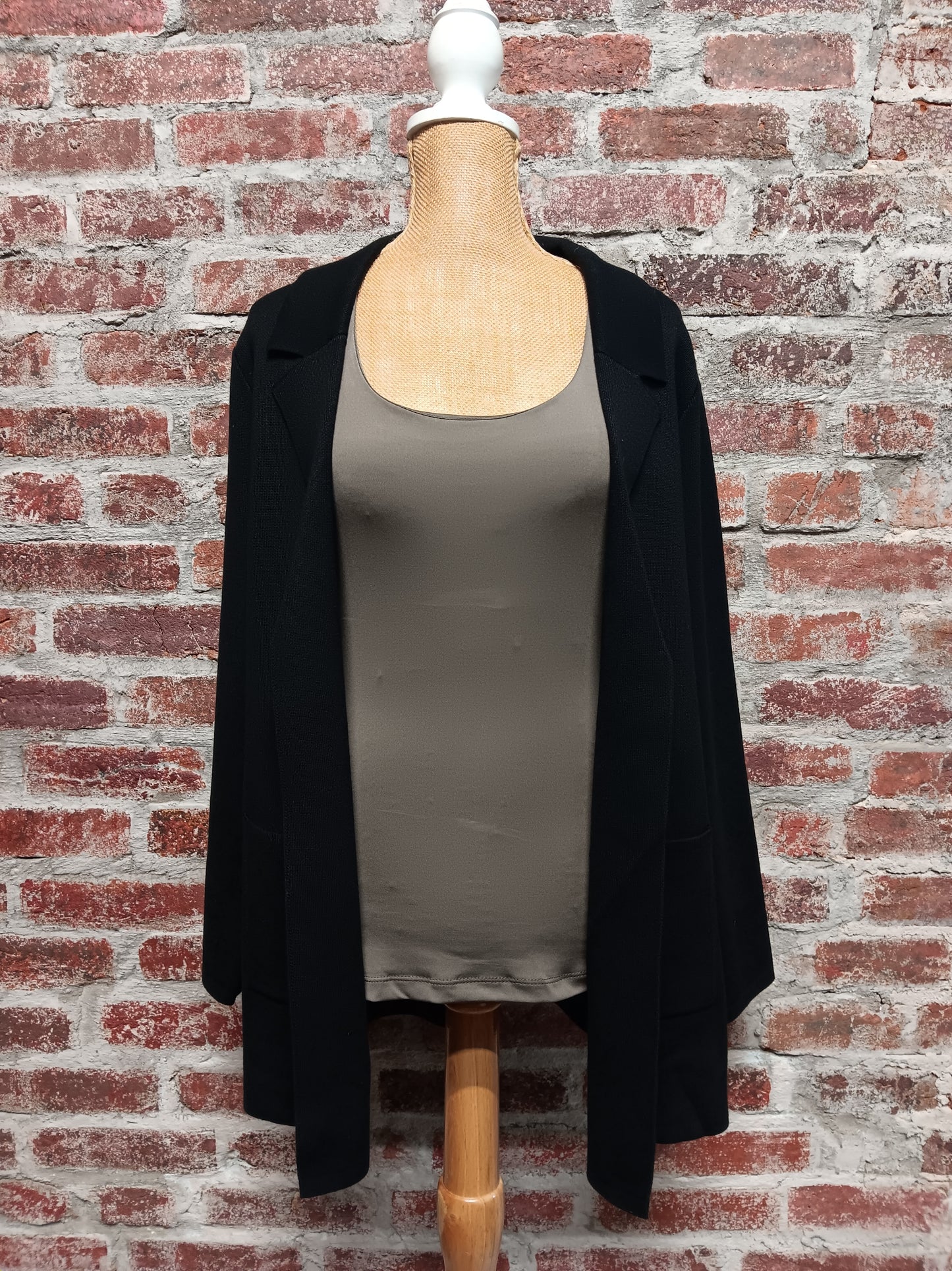 Black Collar Long Sleeve Cardigan