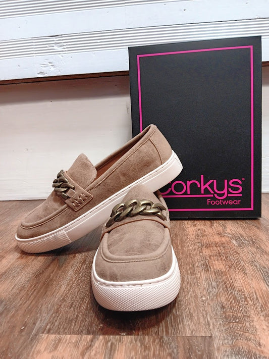 Tan Chain Reaction Slip-ons