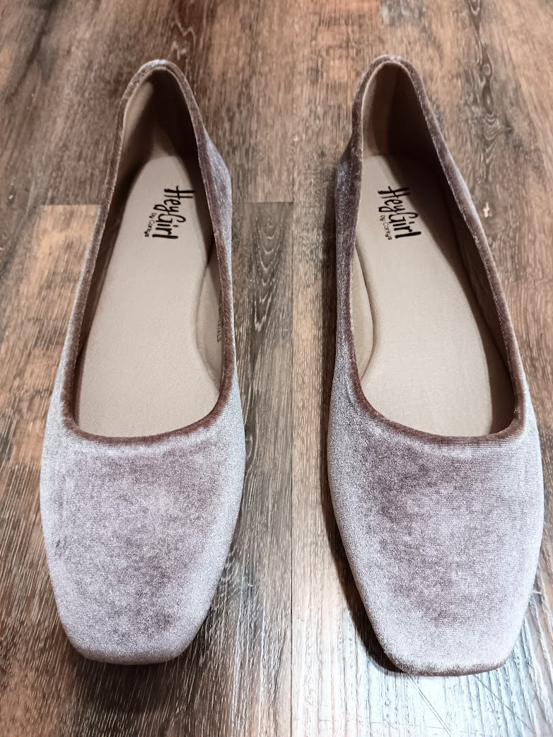 Taupe Over It Velvet Flats