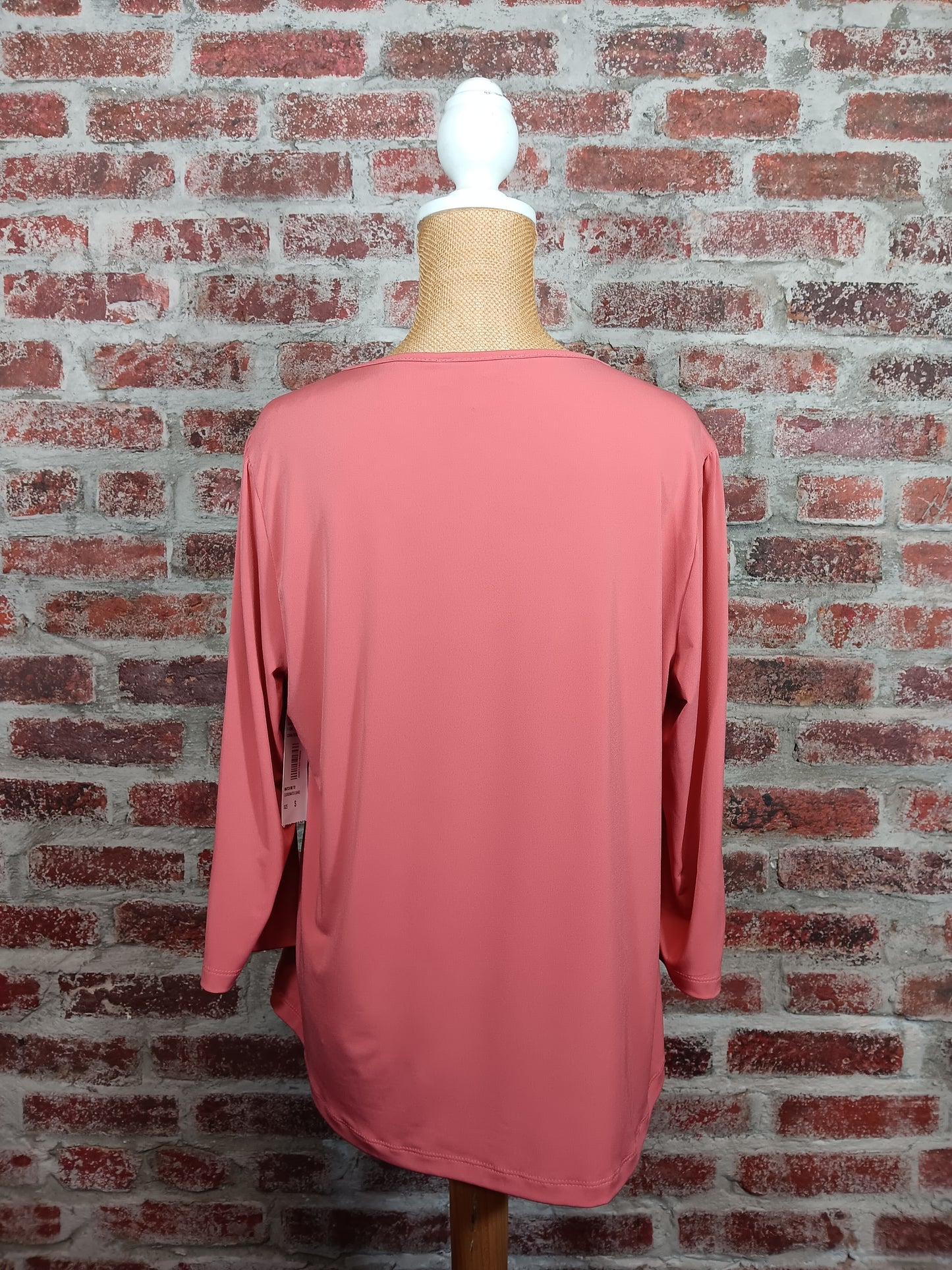 Coral Rose 3/4 Sleeve V-Neck Top