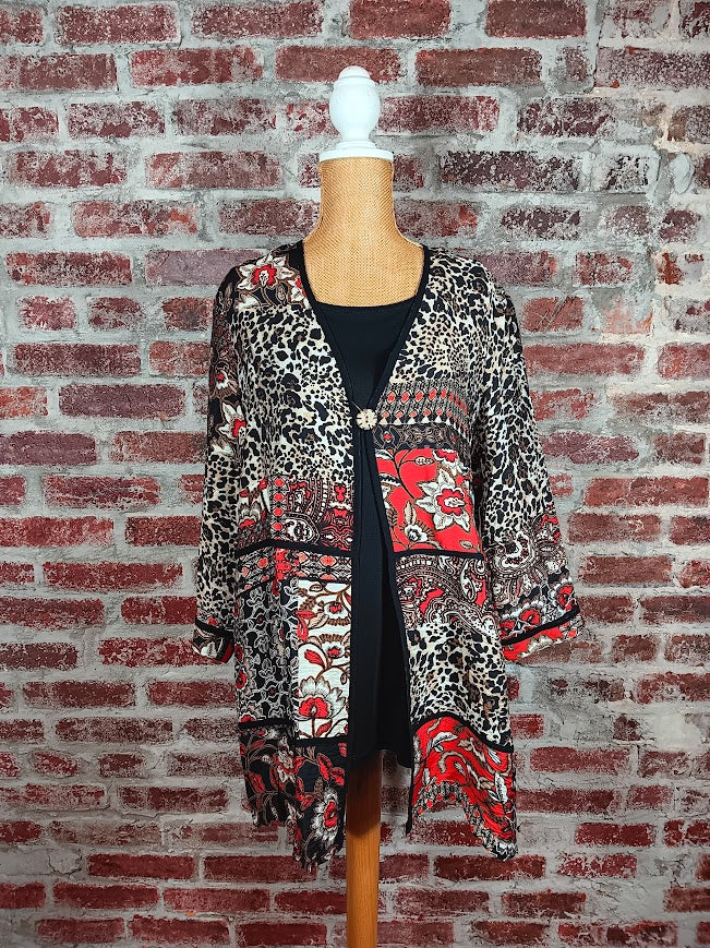 Animal Paisley Side Vent Jacket (Plus-Sized)