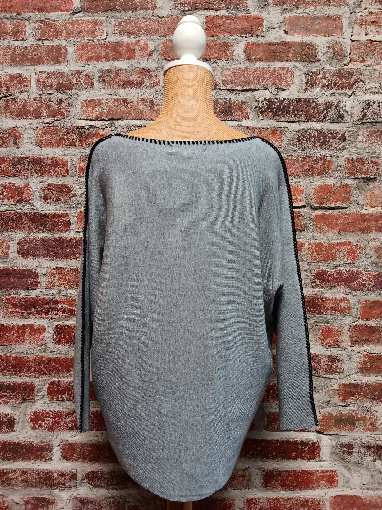 Gray Knit Pullover Sweater