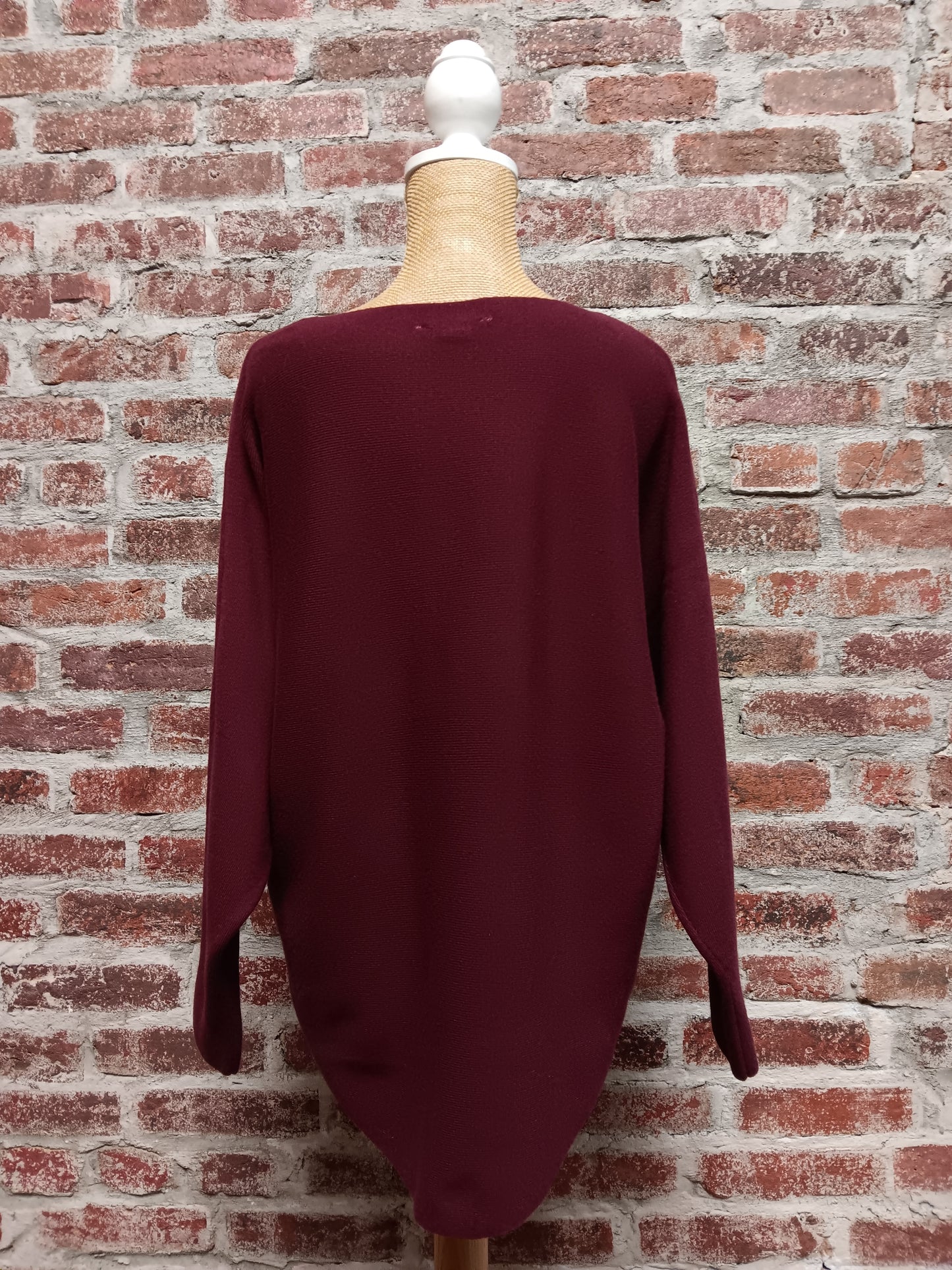 Wine Colored Knit Pullover Sweater