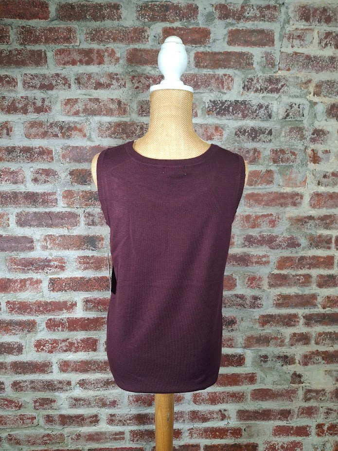 Auburn Jewel Neck Sweater Tank Top