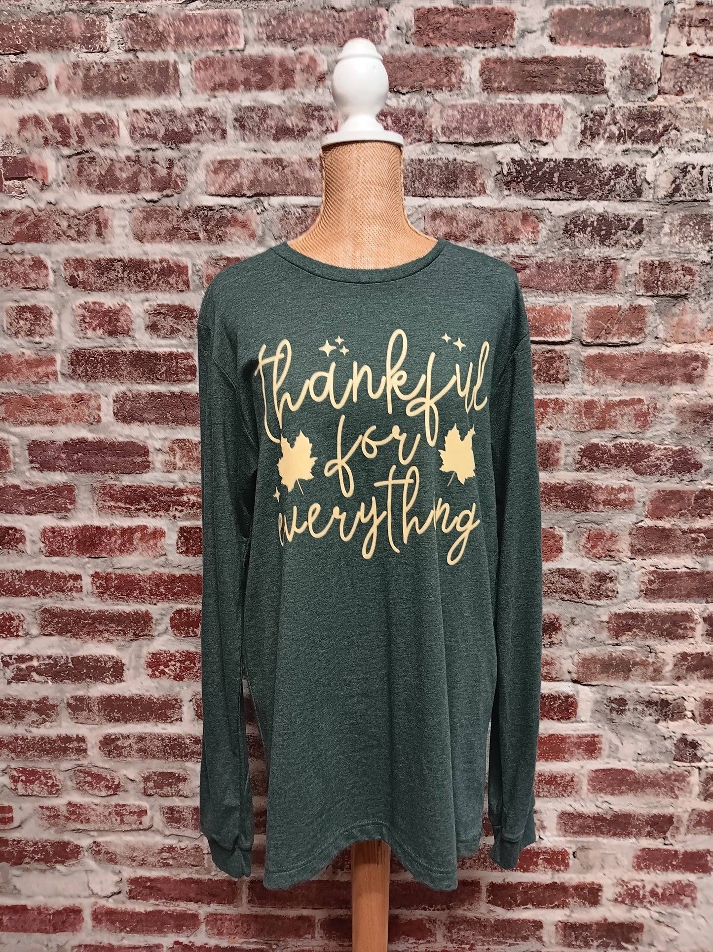 Green Thankful For Everything Long Sleeve T-Shirt