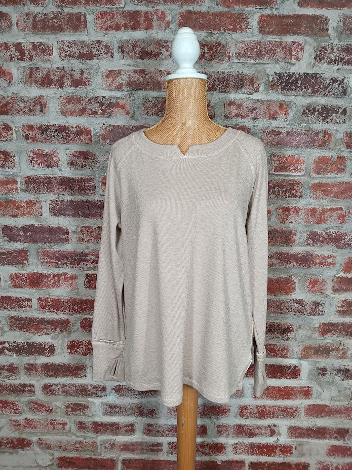 Heather Brown L/S Knit Sweater