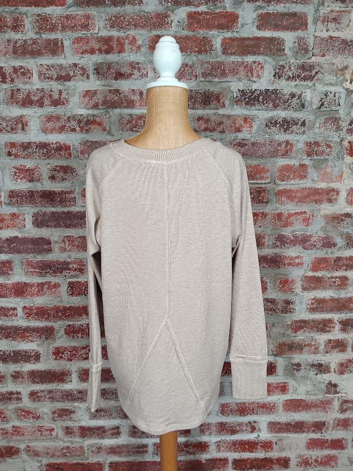 Heather Brown L/S Knit Sweater