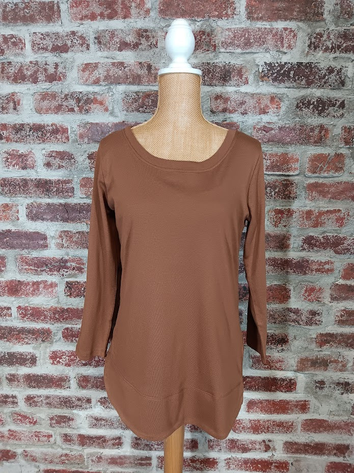 Chocolate 3/4 Sleeve Knit Top