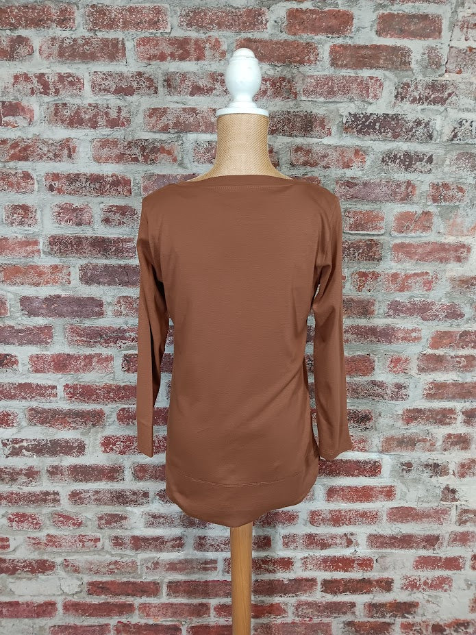 Chocolate 3/4 Sleeve Knit Top