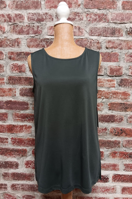 Dark Platinum Gray Scoop Neck Tank