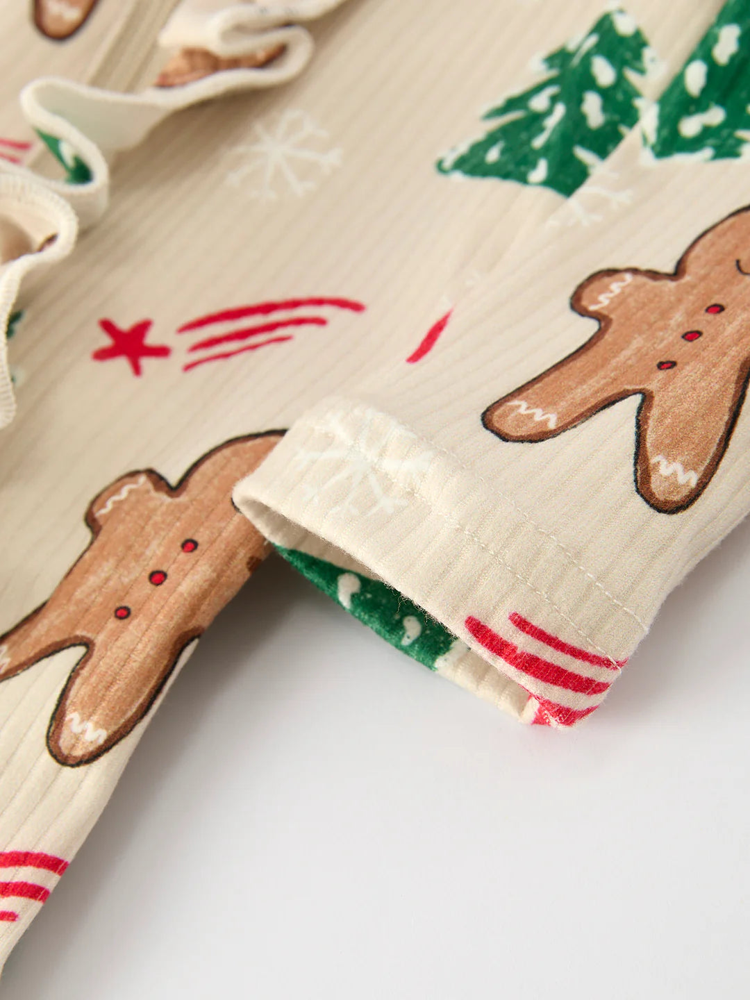 Christmas Girls Gingerbread Romper with Nightcap