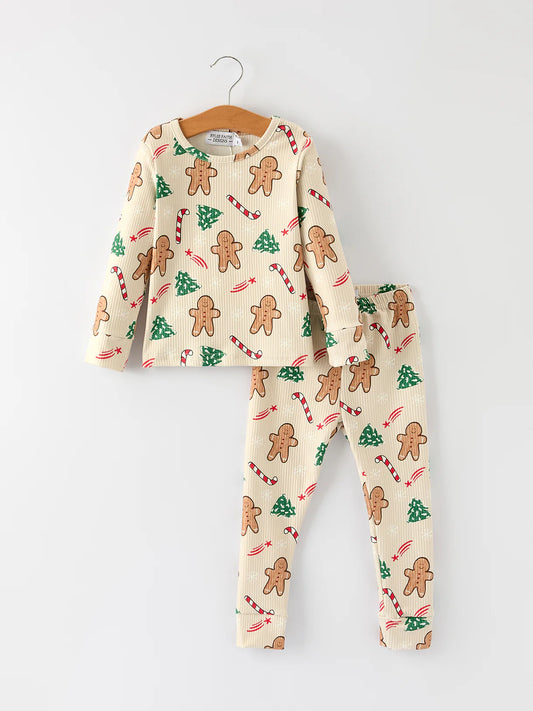 Christmas Girls Gingerbread Pajama Set