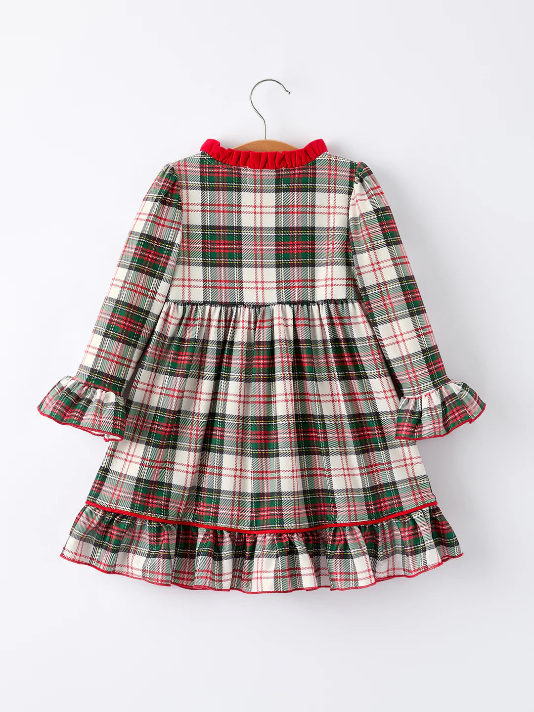 Christmas Girls Plaid Ruffle Dress
