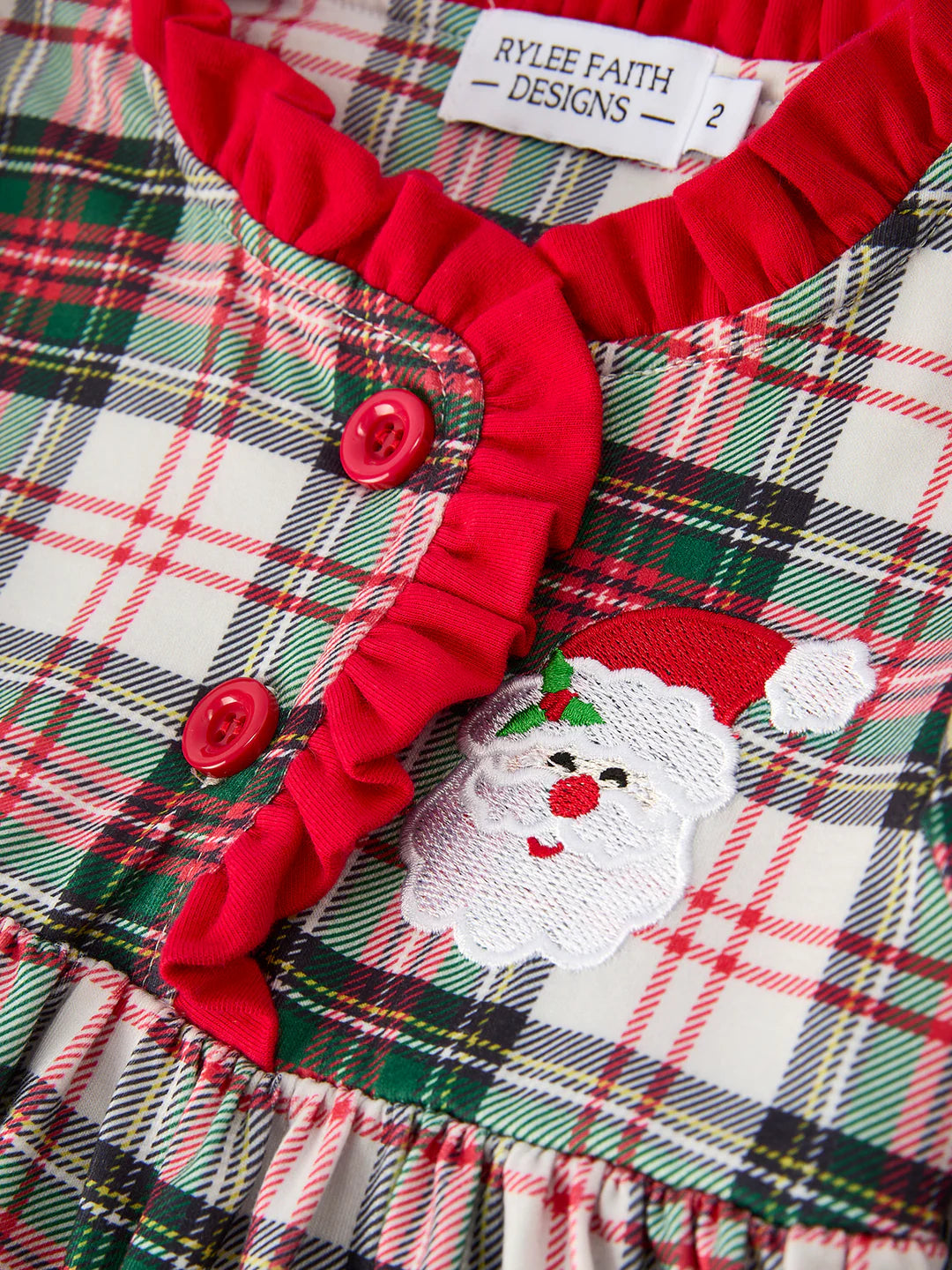 Christmas Girls Plaid Ruffle Dress
