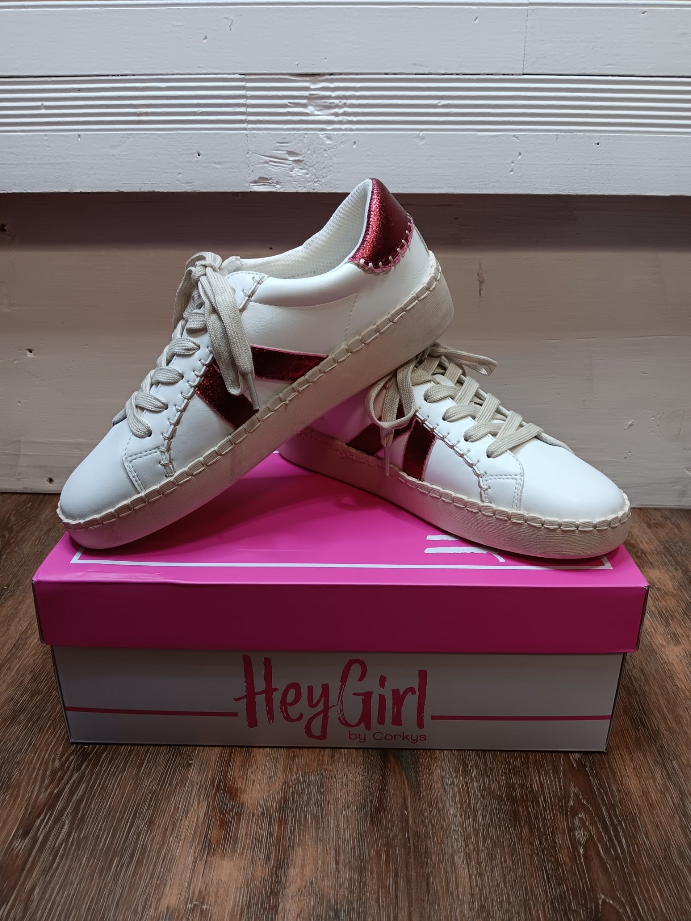 White Burgundy Friend Zone Shoes