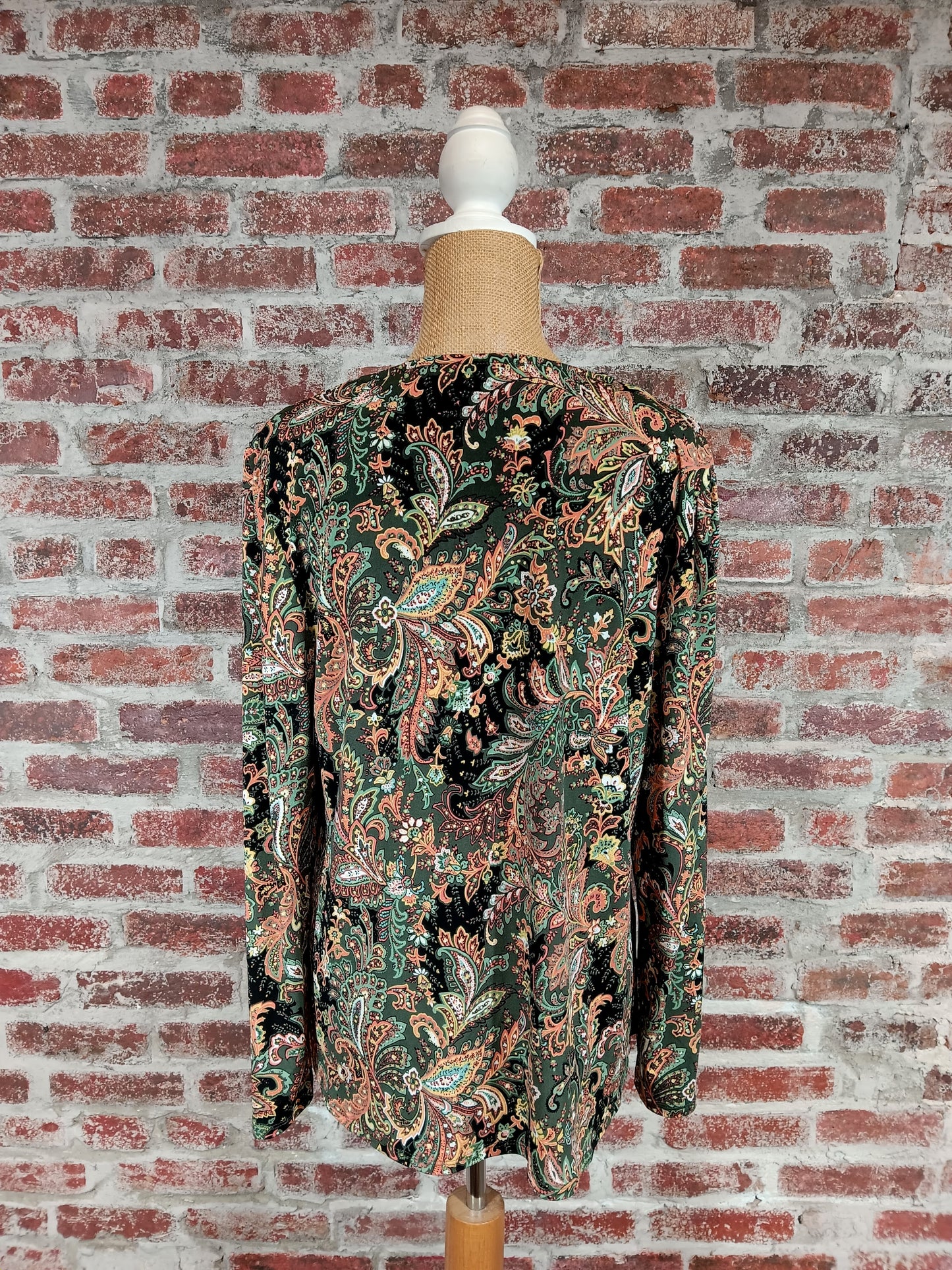 Olive and Amber Paisley L/S Top
