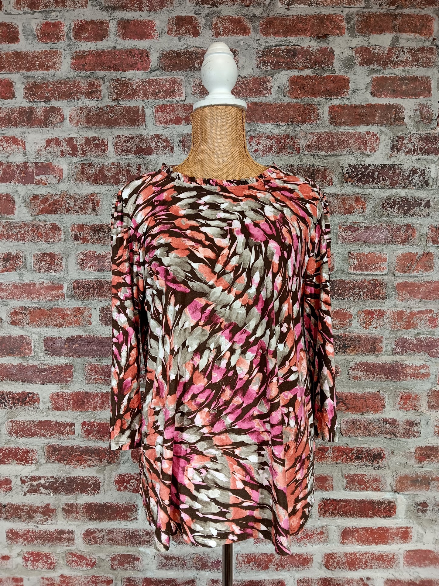 Peach and Hickory 3/4 Sleeve Top
