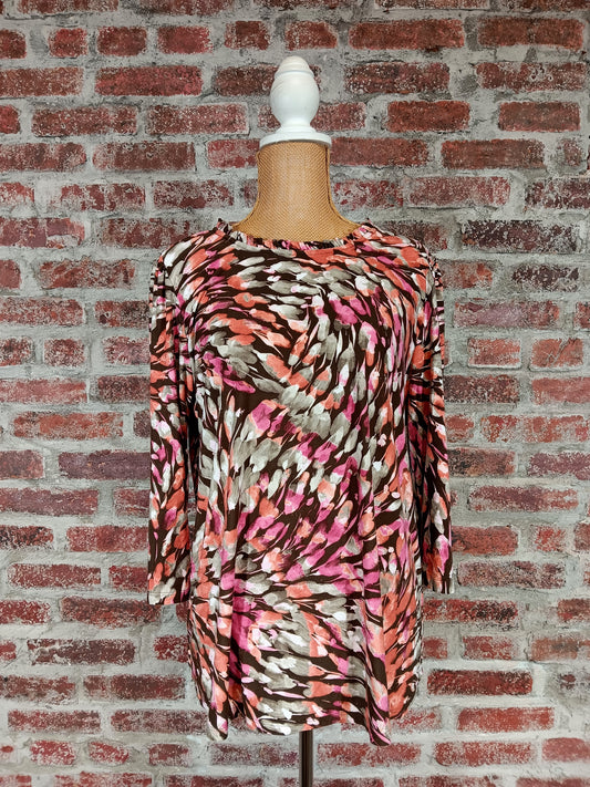 Peach and Hickory 3/4 Sleeve Top