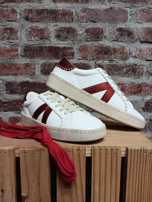 Friend Zone Red and White Sneaker