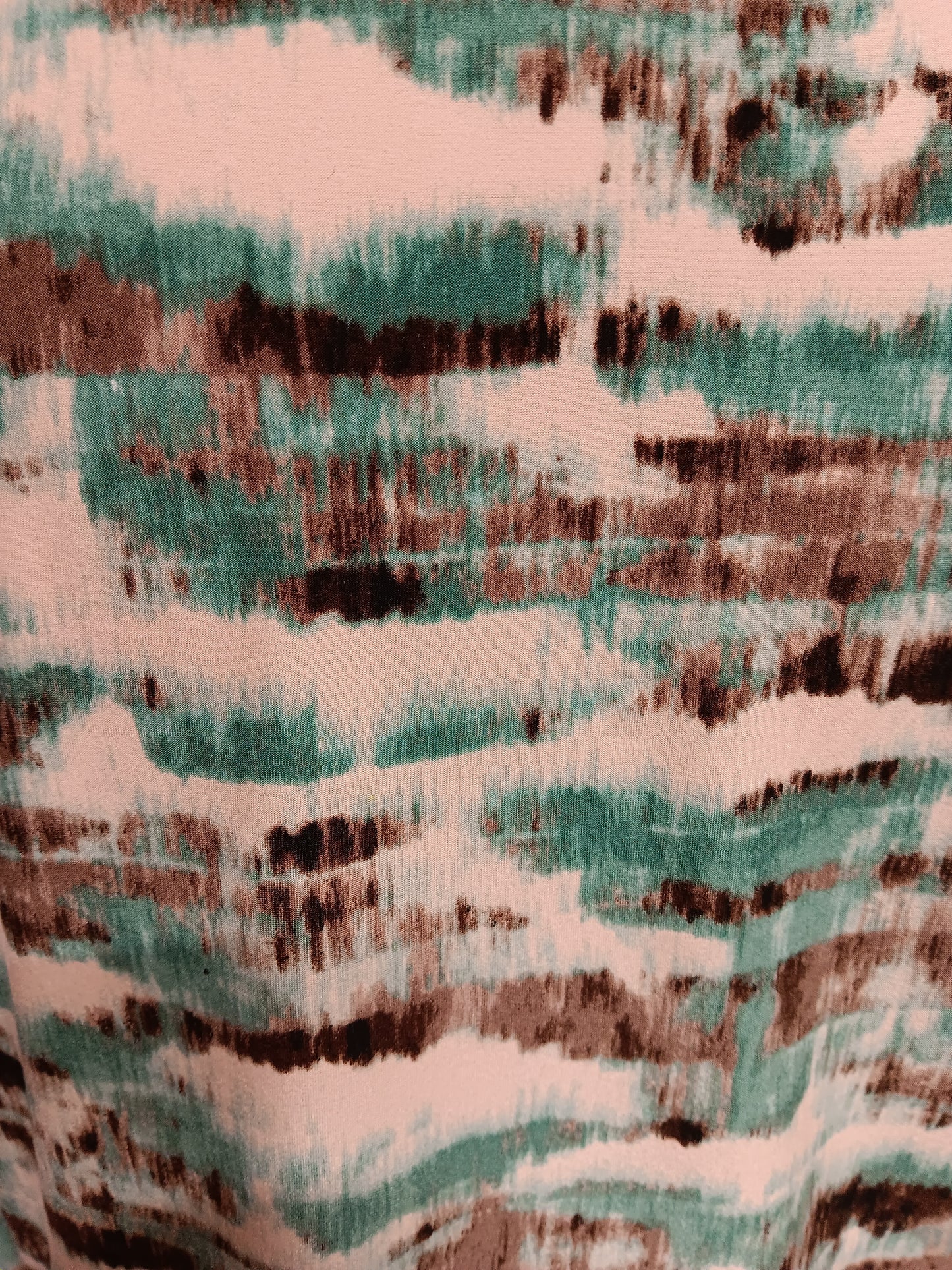 Long Sleeve Aqua / Brown Striped Top