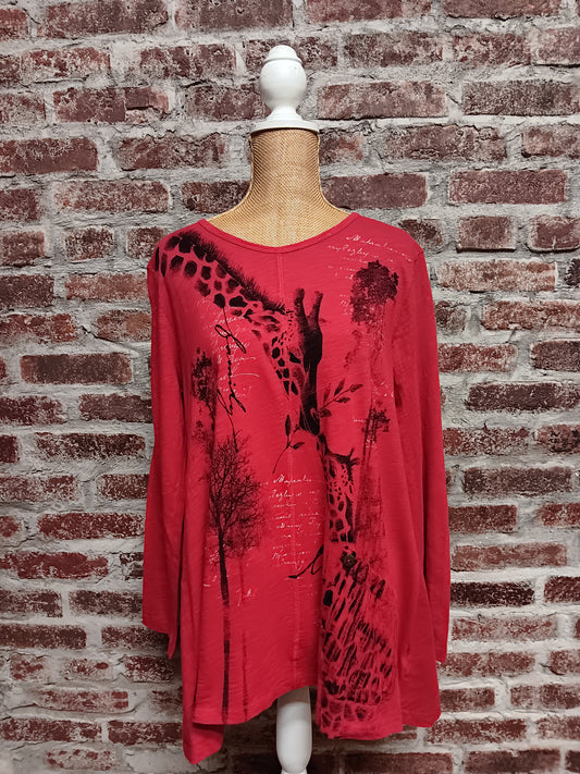 Red and Black Single Pocket Safari Plus Top