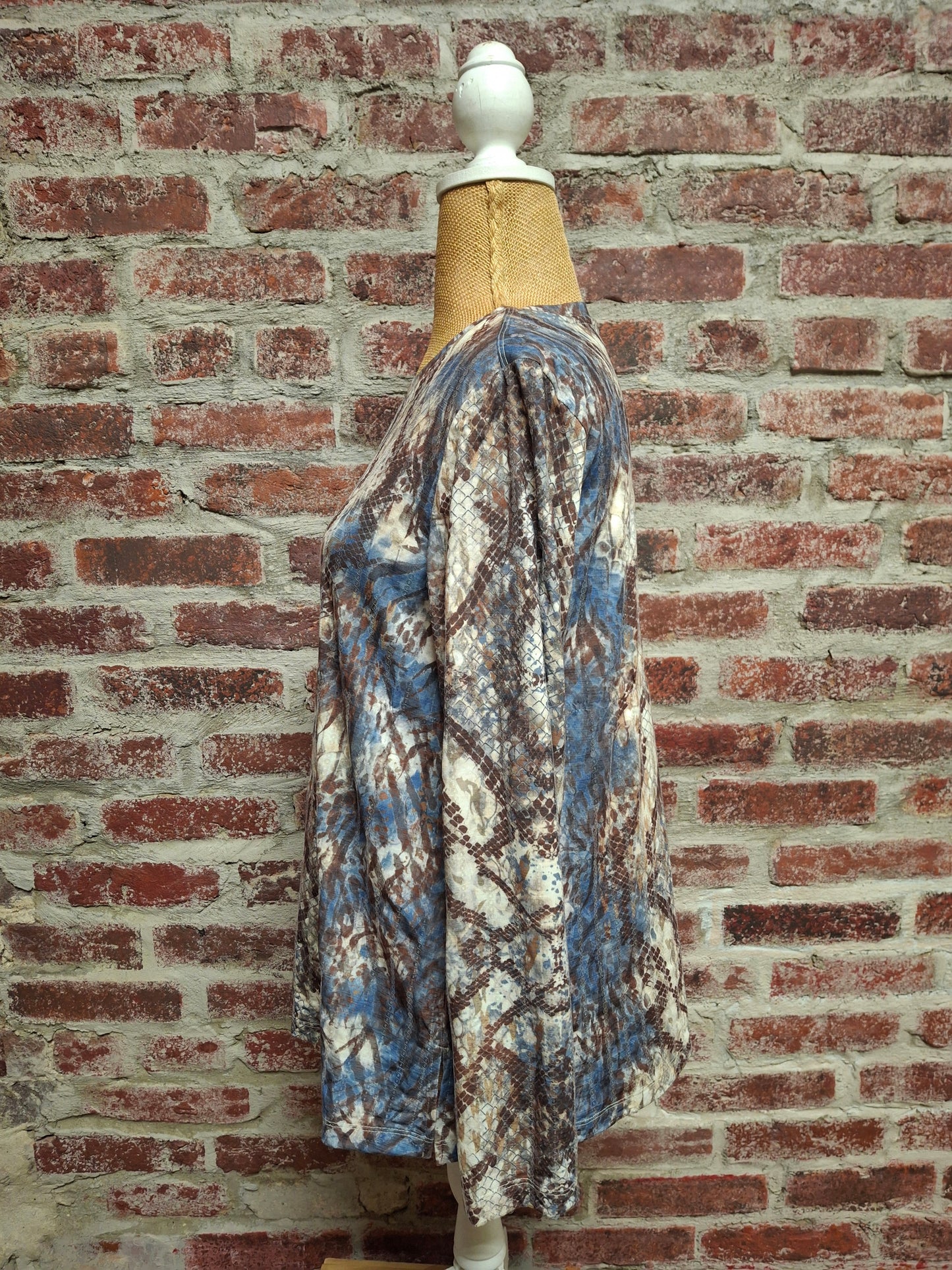 Multicolored Blue Brown Sequin Top