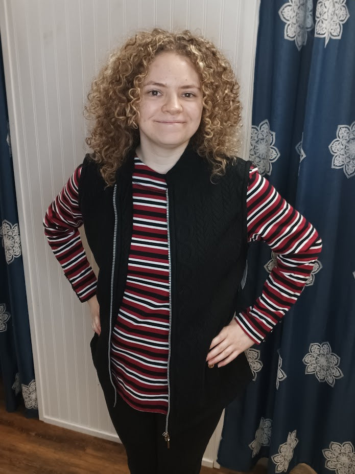 Black Quilted Vest Plus Size