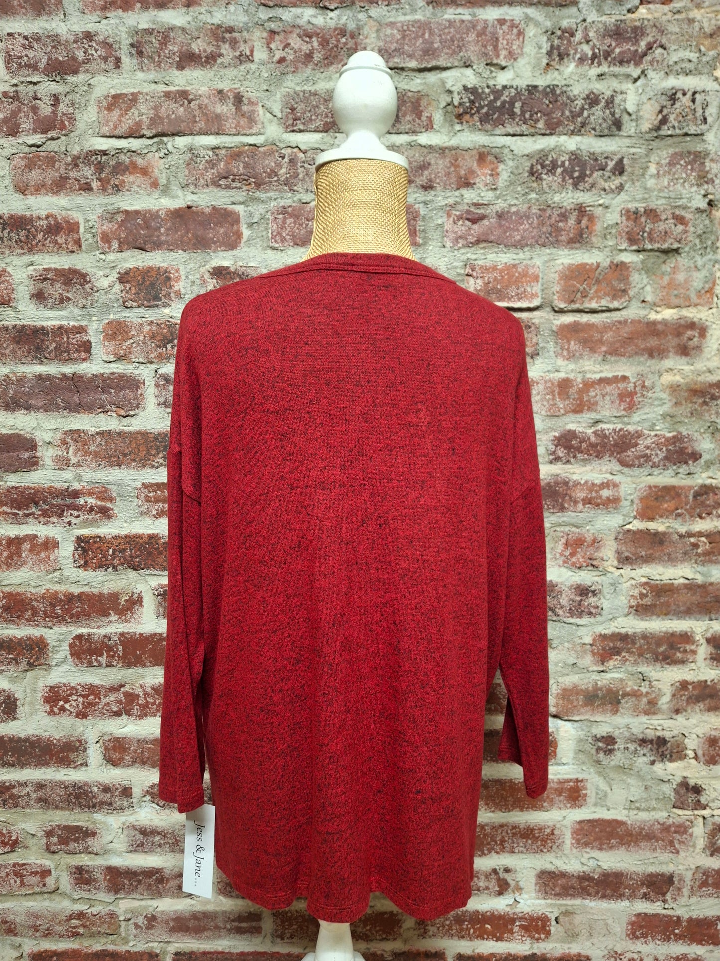Red and Black Floral Dolman Hi-Lo Top