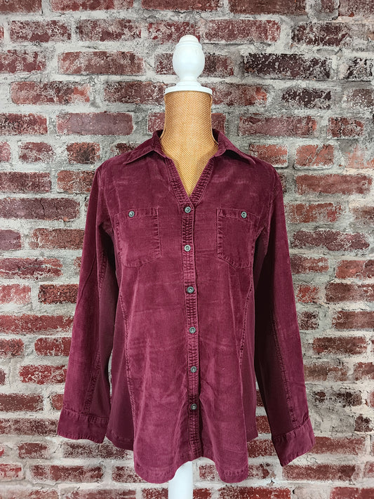 Wine Button Up Shirt