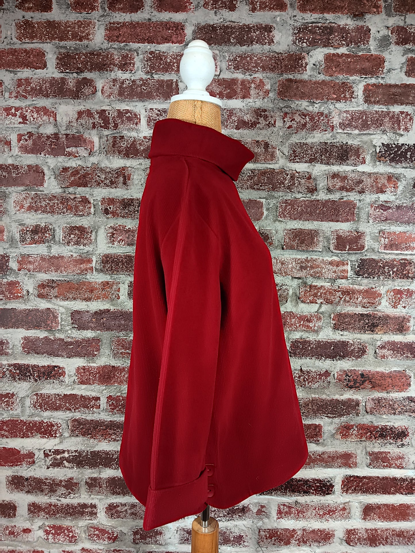 Crimson Turtleneck Side Button Top