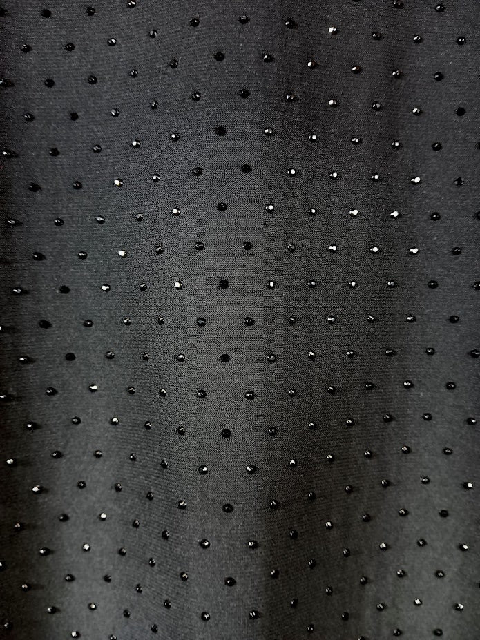 Plus Black Hi Neck Embellished Top