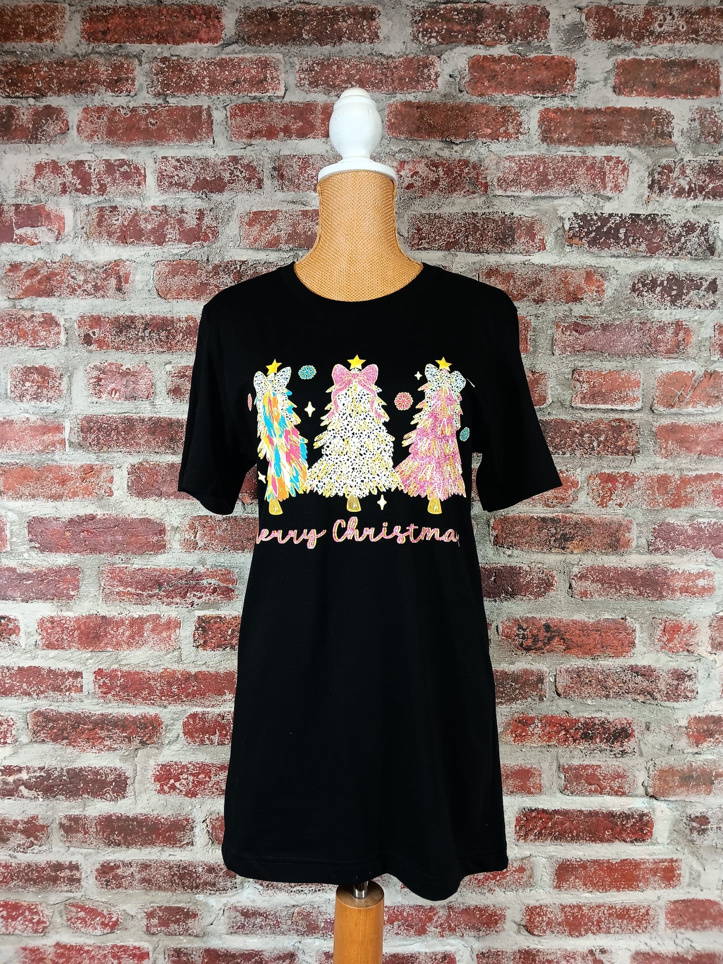 Christmas Trees Black Short Sleeve Tee