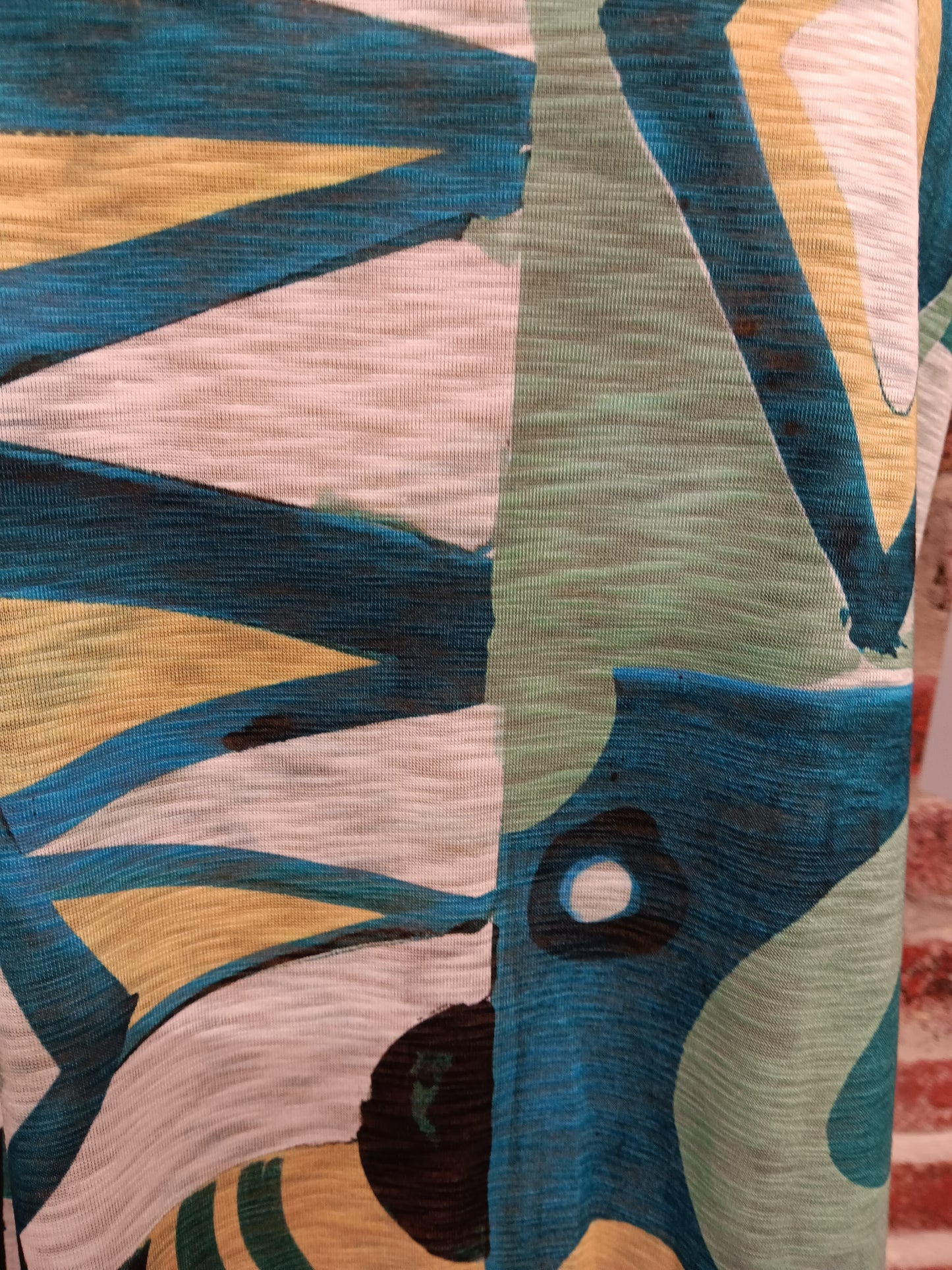 Multicolored Abstract Print Short Sleeve Top