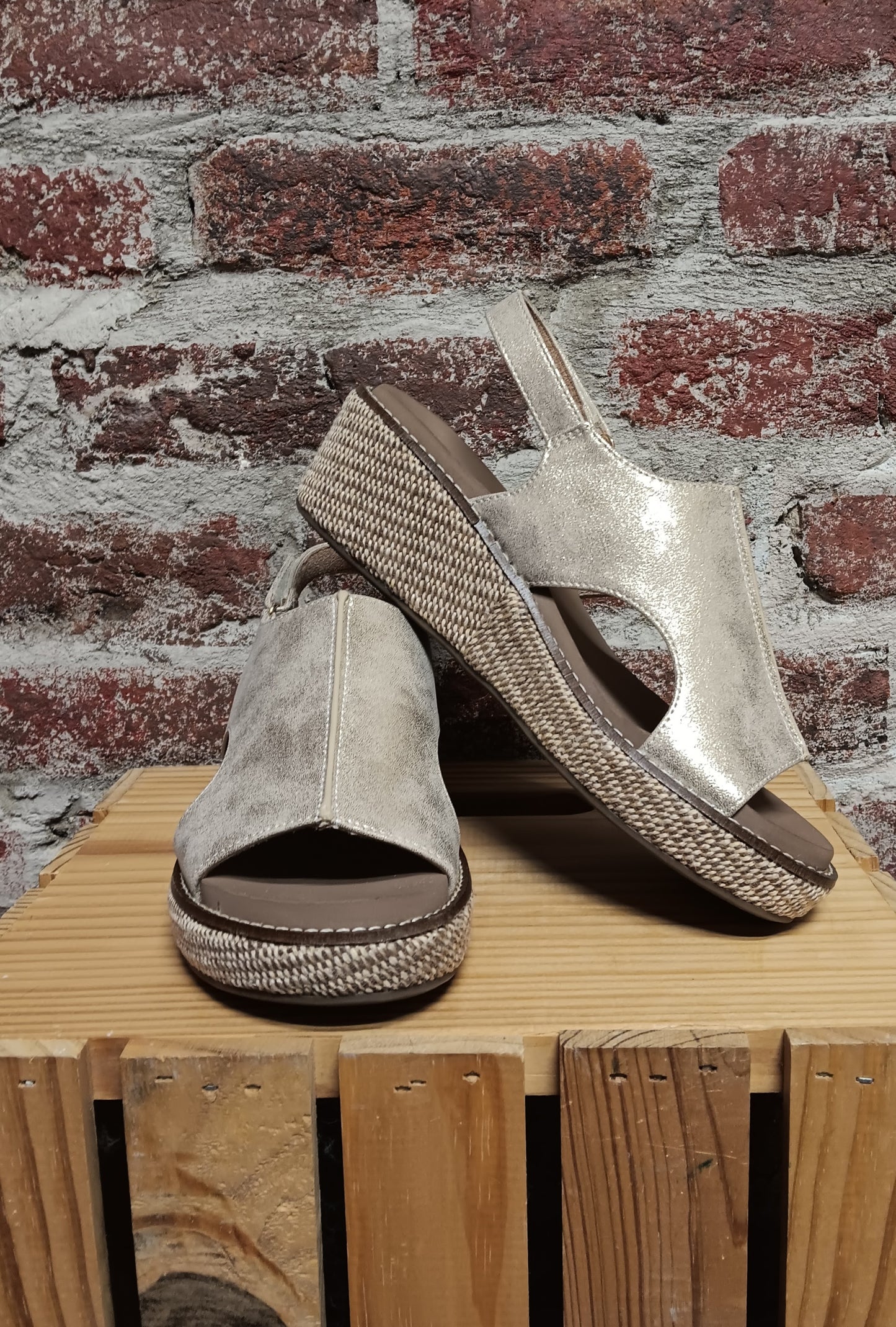 Volta ll Washed Gold Wedge Shoe