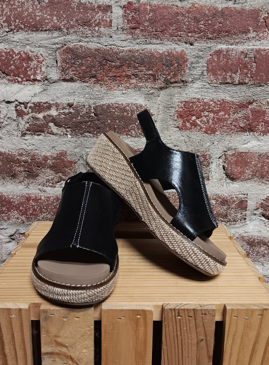 Volta ll Black Wedge Sandal