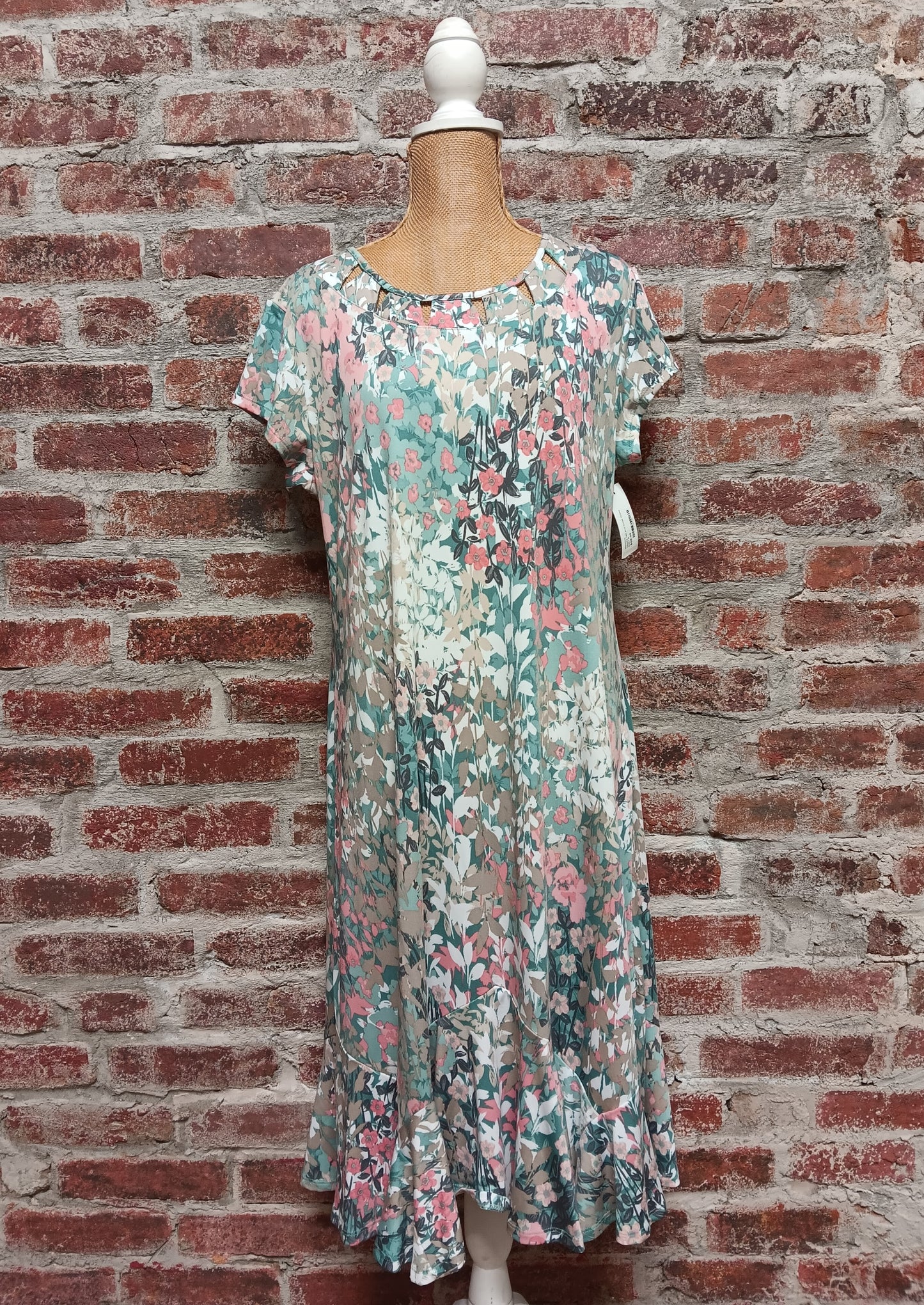 Quella Tan and Coral Dress