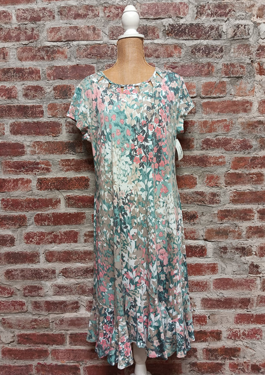 Quella Tan and Coral Dress