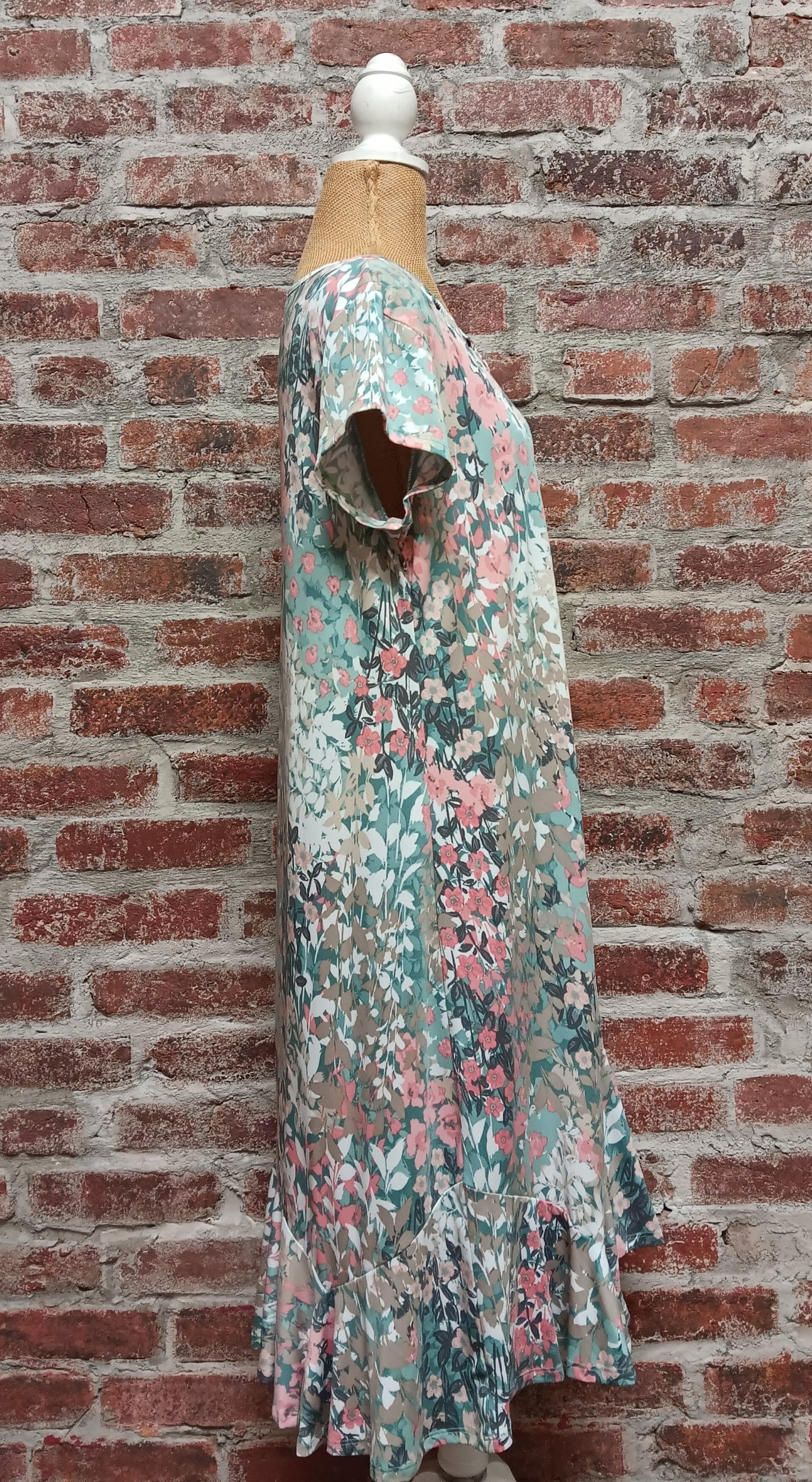 Quella Tan and Coral Dress