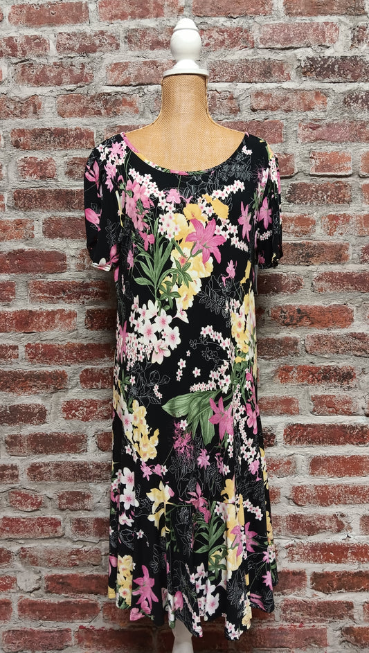 Luisa Pink Yellow Black Dress