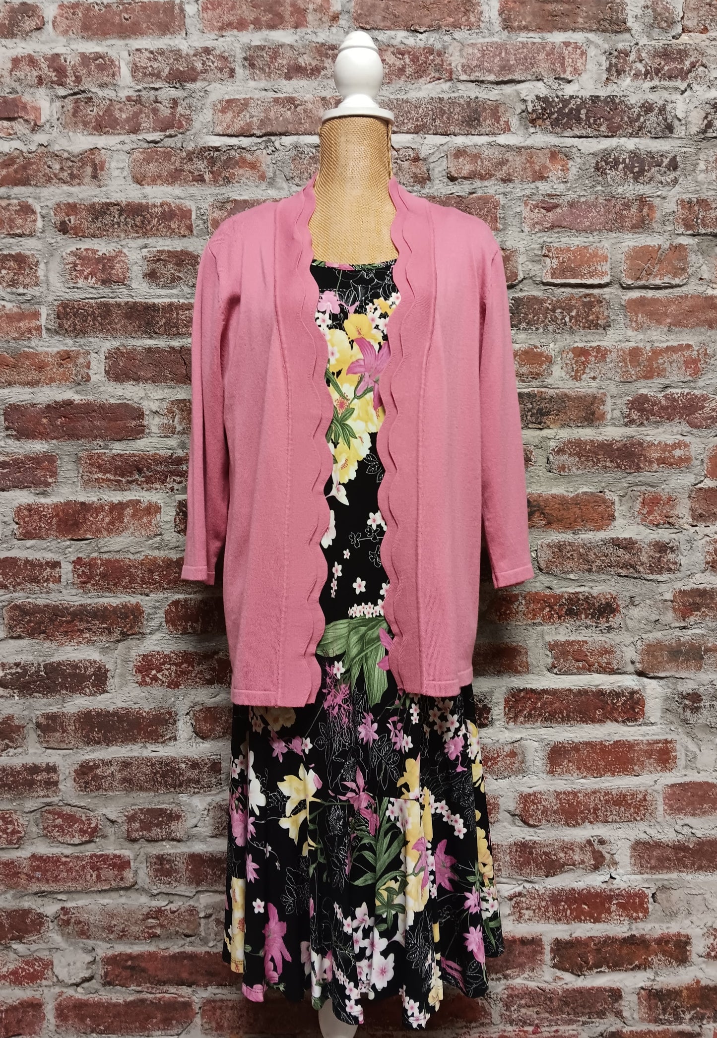 Luisa Pink Yellow Black Dress