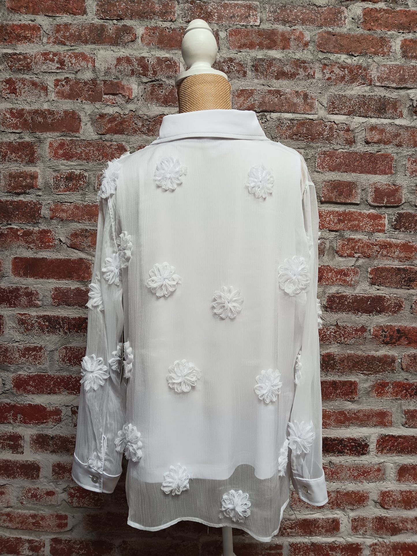 White LS Cuffed Button Up Shirt With Tank