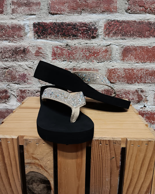 Dime A Dozen Rhinestone Wedge