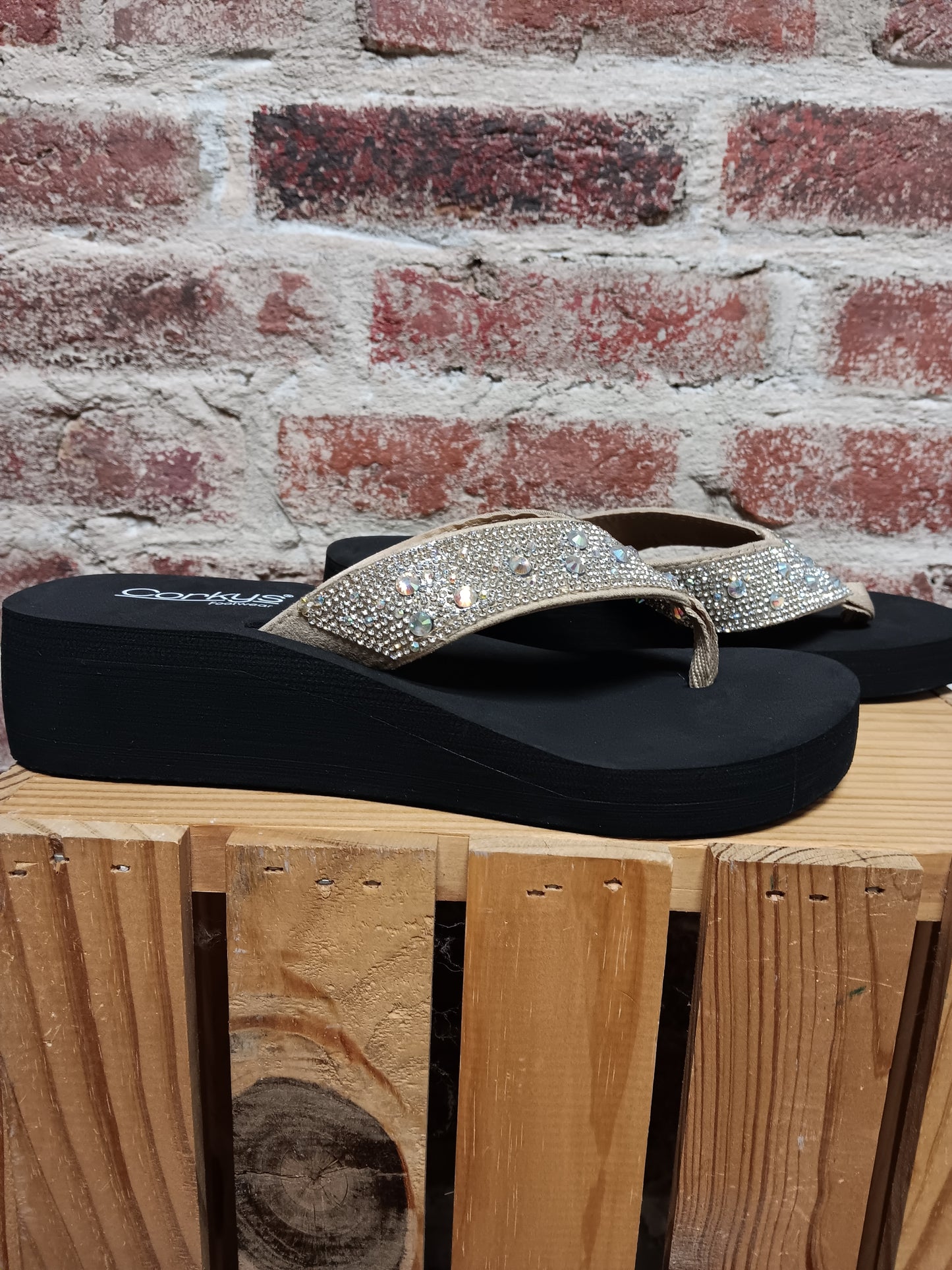 Dime A Dozen Rhinestone Wedge